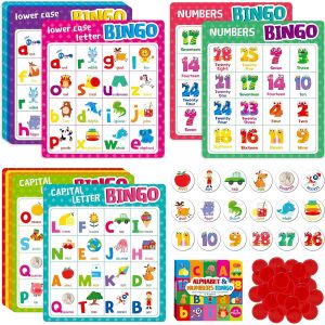 Jeu De Bingo De L'alphabet,Jeu De Bingo Des Majuscules/Minuscules/Chiffres Abc Et 123 Pour Les Enfants De 4 &Agrave; 8 Ans,Parfait Pour La Salle De Classe Et La Maison. - Neuf