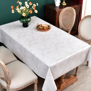 Sjzg-Nappe Plastique Nappe Toile Cir&eacute;e, Nappe Carr&eacute;e Nappe Pvc Nappe Boheme Pour D&eacute;coration De Table &Agrave; Manger De Cuisine (Feuilles Beige, 137x137cm) - Neuf