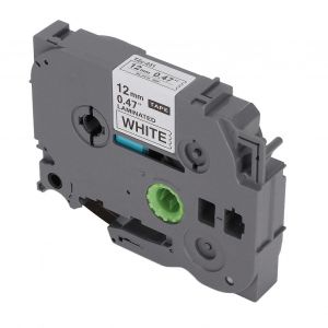 Ruban &Eacute;tiqueteuse 12mm Largeur 8m Longueur Noir Sur Blanc Imperm&eacute;able Couvrant Ruban Adh&eacute;sif Forte &Eacute;tiquette Pour Tzc231 Pe Sac De 1 - Neuf