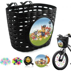 Kal-Panier De Vélo Enfants, Panier De Guidon De Vélo Enfant Amovible Avec Décorations De Perles À Rayons De Vélo Colorés, Sonnette Vélo Enfant Et Autocollants, Accessoires De Vélo Pour Enfants - Neuf