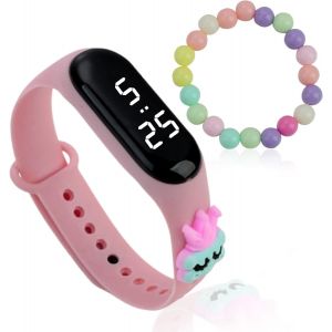 Jgd-Montre Digitale Sportive Pour Enfants - Bracelet En Silicone Pour Filles - &Eacute;tanche - Id&eacute;ale Pour Communion - 6-15 Ans - Neuf