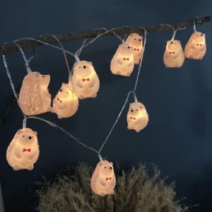 KAL-1.65M 10 Led Chambre D'Enfant Animal Mignon Hérisson Guirlande Lumineuse Led Pour Lumières De Vacances Mur Fenêtre Arbre Lumières Décoratives Fête Cour Jardin Salon Dortoir Décor (Hérisson) - Neuf
