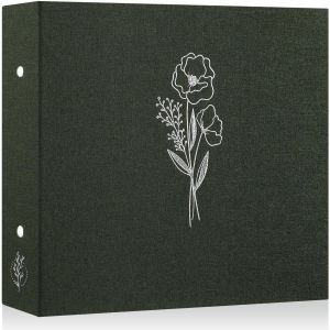 Album Photo Scrapbooking 30x30 Cm, Lin Tissu Classeur À 3 Anneaux Livre Photo 30 X 30 Cm Avec 30 Pochettes Plastiques 60 Pages (Vert) - Neuf