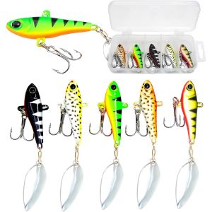 Kwex-Jig Spinner Lot De 5 Leurres De P&ecirc;che De 20 G Dans Une Bo&icirc;te &Agrave; App&acirc;ts, Spinner &Agrave; T&ecirc;te En Plomb Pour Perche, Brochet, Sandre, Chevesne, App&acirc;ts Spinjig Dans Bo&icirc;te &Agrave; App&acirc;ts Uv Actifs App&acirc;ts Artific - Neuf