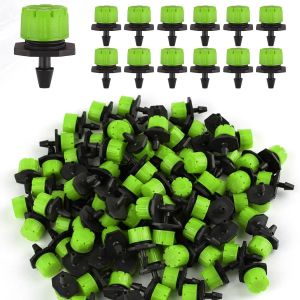 Lot de 100 goutteurs d'arrosage r&eacute;glables 1/4"",micro-gouttes 360&deg; pour syst&egrave;me d'arrosage de jardin,arroseurs anti-obstruction pour tuyaux de 4 mm/7 mm,vert - Neuf