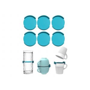 Lot De 6 Organisateurs De Tasses Bleus Empilables Pour Optimiser L'espace Dans Vos Placards. - Neuf