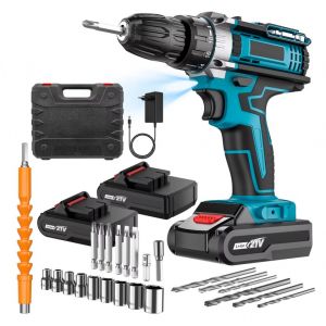 Perceuse visseuse sans fil 21V &iquest; 32 r&eacute;glages de couple &iquest; 2 batteries incluses - Neuf