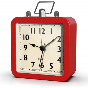Kal-Réveil Silencieux ¿ Réveil De Chevet Sans Tic-Tac Avec Veilleuse Et Répétition, Horloges De Table À Piles Pour Chambre À Coucher, Facile À Lire Pour Les Personnes Qui Dorment Lourd, Voyage - Neuf