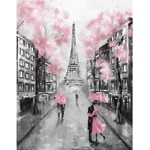 Ayuhr-Diamond Painting Kitsromantique Tour Eiffel Rue Diamond Painting Completdiamond Art Paintingpainting Diamant Pour La Décoration Murale De La Maison 30x40cm - Neuf