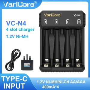 Varicore Aa Chargeur De Batterie 8 Emplacements Vc-N8 N4 Led Autonome Pour 1.2v Ni-Mh Aa/Aaa Piles Rechargeables Usb 5v 2a C--Vc-N4-5v-2a-Uk - Neuf