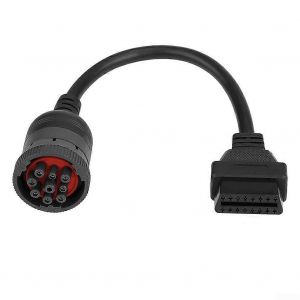Cable adaptateur de diagnostic pour camions CUMMINS avec connecteur femelle 9 broches vers OBD2 - Neuf