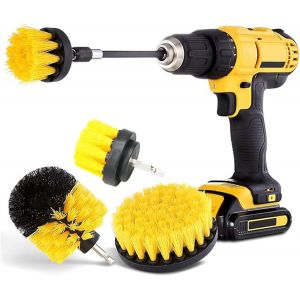 Brosse Perceuse, 3 Pi&egrave;ces Brosse de Nettoyage Perceuse, Brosse Perceuse &Eacute;lectrique, Perceuse Nettoyage Kit, Nettoyage Voiture Brosse, Convient pour Jantes, Cuisine, Salle de Bains, Carrelage, Sol - Neuf
