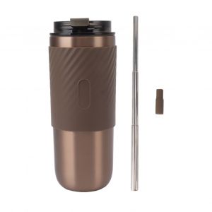 Hjlian Tasse A Cafe Isotherme En Acier Inoxydable 316, Anti-Fuite, Tendance, Legere, De Voyage, Couleur Champagne, Doree, 520 Ml - Neuf
