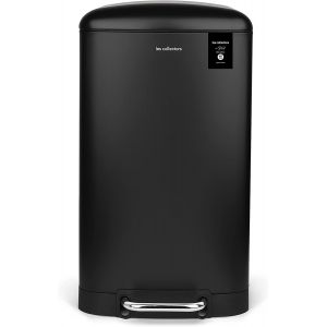 U2013 Poubelle De Cuisine &Agrave; P&eacute;dale N&deg;867, Acier Inoxydable, Capacit&eacute; 40l, Sac Compatible 50l, Compacte, Pratique, Fermeture Silencieuse, Seau Int&eacute;rieur Amovible, Finition Mat, Noire - Neuf