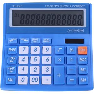 LETNERNY-Calculatrice De Bureau &Agrave; 12 Chiffres Avec &Eacute;nergie Solaire Et &Eacute;cran Lcd Hd Facile &Agrave; Lire, Gros Boutons, Pour Les Affaires Financi&egrave;res, La Maison, Le Bureau, L'&Eacute;cole, La Classe Et Les Affaires - Neuf