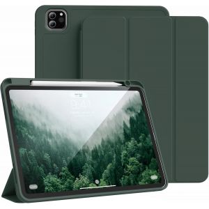 Étui Pour Ipad Pro 11 Pouces 4e / 3e / 2e Génération 2022/2021/2020 Avec Porte-Crayon, Dos En Tpu Souple, Étui De Protection Fin Et Antichoc, Auto Sleep/Wake, Vert Nuit - Neuf