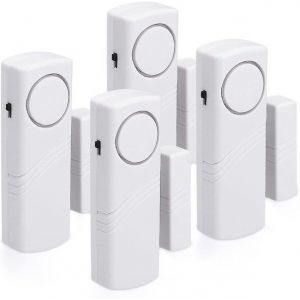 Lot de 4 alarmes sans fil pour portes et fenêtres - Système de sécurité 100 dB pour la protection anti-intrusion à domicile - Neuf