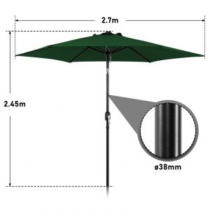 Parasol 2,7 M Modulaire &iquest; Parasol De Balcon Et Jardin &Agrave; Assembler, Vert - Neuf
