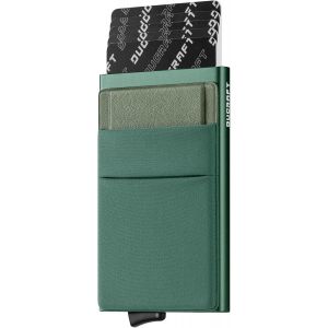 KALANKA-Hommes Porte-Cartes Slim Pop-Up Wallet avec Poche d'argent Minimaliste RFID Blocage Le Porte Cartes de Crédit en Métal en Aluminium(Noire) - Neuf
