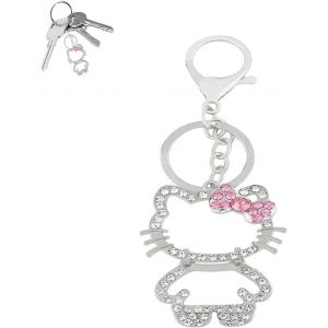 KAL-Porte Clés De Chat,Hello Kitty Porte Clés,Porte Clés Chat En Acier Inoxydable,Motif Chat Porte Clés Pour Sacs À Main,Cadeau Pour Amoureux Des Chats - Neuf