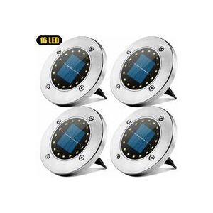 Lampes Solaires Blanches D'extérieur, 16 Spots Led, Éclairage Décoratif De Jardin, Étanche Ip65, Pour Allée, Jardin, Terrasse, Patio, Pelouse - Neuf