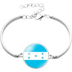Kal-Bracelet Drapeau National Du Honduras ¿ Pays D'amérique Du Nord, Chaîne Réglable, Dôme En Verre, Cabochon, Bracelet D'ornement, Bijoux, Accessoires Cadeaux Pour Hommes Et Fe - Neuf