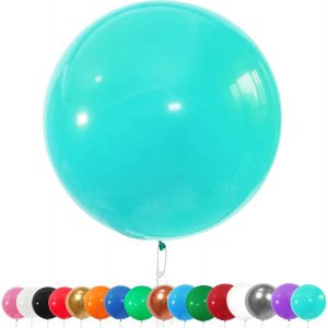 SJZG-Lot De 6 Ballons Géant En Latex, 90Cm Grand Décorations Ballon Bleu Tiffany, Helium Ballon Pour Fête, Anniversaire, Mariage, Baptême, Noël, Carnaval, Cérémonie - Neuf