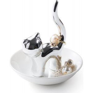 Tianyi-Support Pour Bague En Forme De Chat - Cadeau D'anniversaire Pour Femme - Cadeau Amusant Sur Le Thème Du Chat - Pour Filles Et Femmes - Pour Demoiselle D'honneur, Mariage, Saint-Valentin, Noël - Neuf