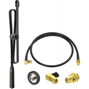 Antenne Radio Jambon CS Tactique SMA Femelle Pliable Double Bande UHF VHF 144/430 MHz avec C&acirc;ble de Relocalisation Extension pour BF-F8HP UV-5R UV-82 BF-888S GT-3 Ham Radio - Neuf