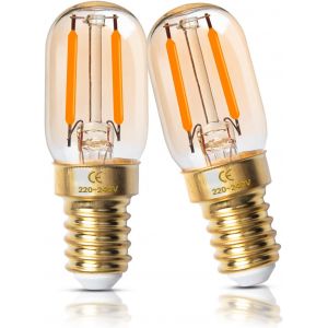 2w E14 Ampoules Led Dimmable Ultra Blanc Chaud 2200k Vintage Ambre Verre T22 Mini Led E14 Ampoules Ses 150 Lumen &Eacute;quivalent 15w-20w (2-Pack) - Neuf