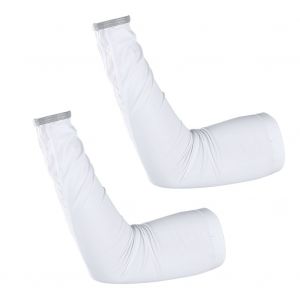 1 Paire De Manchettes Respirantes En Maille Avec Protection Solaire Et Sangle Reflechissante Pour Le Sport, Blanc, Paire L - Neuf