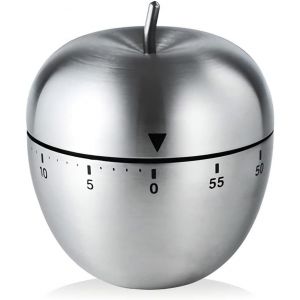 Minuterie Cuisine Minuteur Forme De Pomme Alarme De Rotation Mécanique Manuelle Kitchen Timer Acier Inoxydable Pour La Cuisine Cuisson Pâtisserie Sport - Neuf