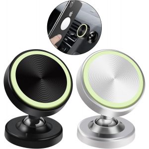Kal-2 Pack Magnétique Support Aimant Telephone, Rotation 360° Compatible Pour Tous Les Smartphone,Voiture Accessoires Interieur - Neuf