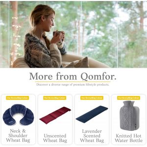 Coussin Chauffant Micro Onde - Bouillotte S&egrave;che 46x12cm - Sac en Coton Doux rempli de Grain Bl&eacute; Naturel pour Soulagement Douleur et se Relaxer (Noir) - Neuf