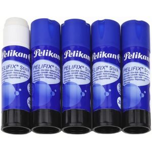 Pelifix Colle Stick 20 g, Colle transparente, sans solvant, lavable, sans danger pour les enfants, pour l'&eacute;cole, les travaux manuels, le papier carton et les photographies, lot de 5 pi&egrave;ces - Neuf