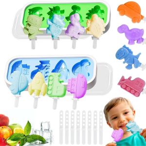 Kalanka-2 Pi&egrave;ces Moule A Glace, Formes Cr&eacute;atives Animaux|V&eacute;hicules, Diy Moule Glace Sans Bpa, R&eacute;utilisable, Avec Couvercle,Pour Popsicles, Cr&egrave;mes Glac&eacute;es, Sorbets Nourriture - Neuf