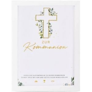 Yemaesre-Cadeau Pour Communion, Cadeaux En Argent, Cadeau De Baptême, Communion Cadre En Bois, Simple Cadeau D'argent Pour Ado, Cadeau Du Premier Million Avec Cadre Photo 33x24 Cm, Décoration Table - Neuf