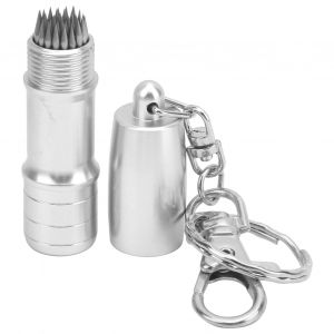 Aiguille De Percage De La Peau Pour Queue De Billard Avec Porte-Cles, Argent - Neuf