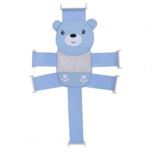 Hjlian Filet De Bain Reglable Pour Bebe, Antiderapant, Poche, Siege De Douche En Maille (Bleu) - Neuf