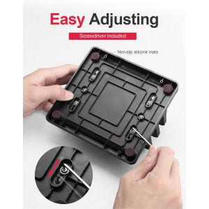 Support vertical 4 en 1 pour ordinateur portable - Avec 2 emplacements - Gain de place - Pour MacBook, ordinateur portable, iPad, ordinateurs portables jusqu'à 17,3"" - Noir - Neuf