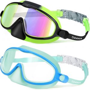 Letnerny-Lunettes De Natation Pour Enfants Avec Protection Du Nez, Masque De Plongée, Vision Large, Anti-Buée, Uv, Verres Anti-Éblouissement, Pour Enfants De 3 À 8 Ans - Neuf