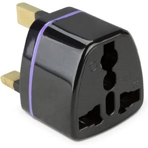 JGD-Adaptateur de Voyage Anglais 3 Broches pour Tout Pays, Rasoir &eacute;lectrique, Rasoir et Brosse &agrave; Dents, Adaptateur de Voyage 3 Broches pour Tout Pays - UK, Hong Kong, Irlande, Emirats Arabes Unis - Neuf