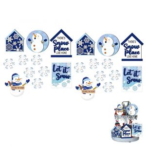 12 panneaux d&eacute;coratifs &agrave; &eacute;tages style ferme hivernale pour No&euml;l - Neuf