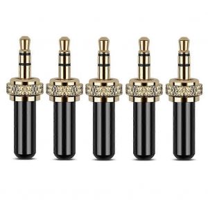 5Pcs 3.5mm Plugs Connecteur Métallique Mini 3.5mm Screw Lock Stéréo Jack Plug avec filetage interne M6 - Neuf