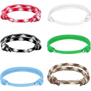 Eryi-6 Pièce Bracelet Corde Homme Bracelet Nautique Corde Surf Bracelets Bracelet Cordon Nautique Bracelet Homme Corde Surf Fait À La Main Bracelet Corde Bracelets D'amitié Cadeau - Neuf