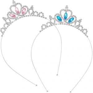 Kalvd-2 Pcs Diad&egrave;me De Princesse En Cristal Pour Femme,Pour Concours De Beaut&eacute;,Concours De Beaut&eacute;,Accessoires Pour Cheveux,Pour Anniversaire,Mariage,Halloween,F&ecirc;te De No&euml;l,M - Neuf