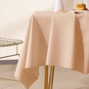 SJZG-Nappe Carre Moderne,120 W X 120 L Cm,Nappe Table Jardin Exterieur Pvc Couleur Unie Rose Orange Nappes Mariage - Neuf
