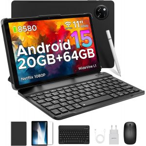 Tablette Tab A9+ Android 15 Avec 5G Wi-Fi,20Gb Ram+64Gb Rom(2Tb Tf),11 Pouces Tablette Tactile Avec Widevine L1 8580Mah,13Mp+8Mp,Tablette Avec Clavier 90Hz/ Octa-Core/ Bt5.0/ Gpsnoir - Neuf