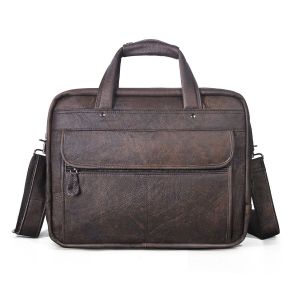 Portefeuille en cuir à l'huile Wla.com pour hommes,étui à bombes d'affaires,étui à documents pour ordinateur portable,sac de messager,fourre-tout à la mode,rêves douloureux,7146-c,design - brown 5 - Neuf
