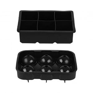 Hjlian Lot De 2 Moules A Glacons Carres En Silicone Avec Entonnoir, 6 Compartiments, Noir - Neuf